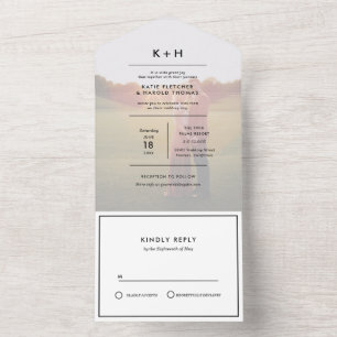 Minimalist Photo Wedding All In One Invitation