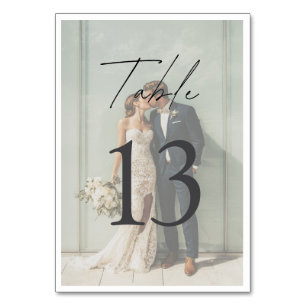 Minimalist Photo Wedding Elegant Modern Table Number