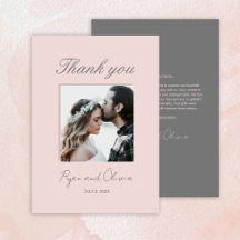 Minimalist Photo Wedding grey pink customised