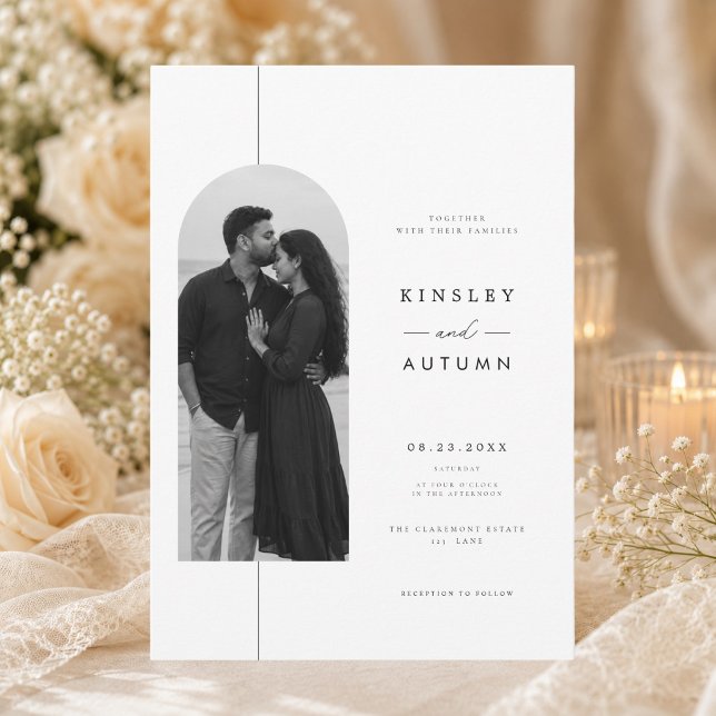 Minimalist Photo Wedding Invitation Modern Design. (Creator Uploaded)