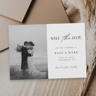 Minimalist Photo Wedding Save The Date
