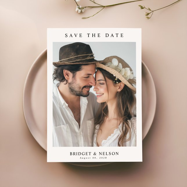 Minimalist Photo Wedding Save the Date Invitation (Creator Uploaded)