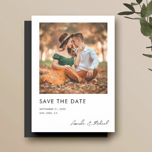 Minimalist Photo Wedding Save the Date Magnet