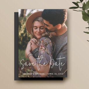 Minimalist Photo Wedding Save the Date Magnet