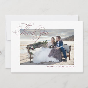 Minimalist Photo Wedding Thank You  Announcement