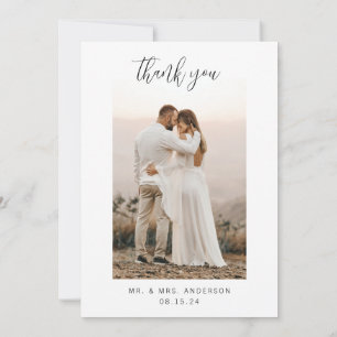 Minimalist Photo Wedding Thank You Card