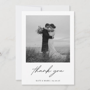 Minimalist Photo Wedding Thank You Card