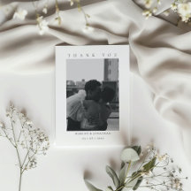 Minimalist Photo Wedding Thank You Card