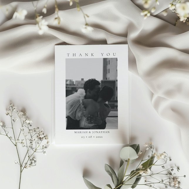 Minimalist Photo Wedding Thank You Card (Creator Uploaded)