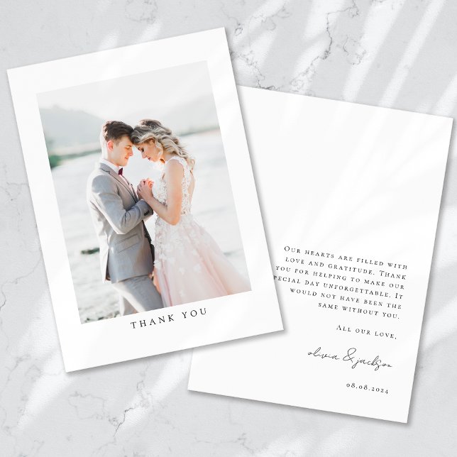 Minimalist Photo Wedding Thank You Card (Creator Uploaded)