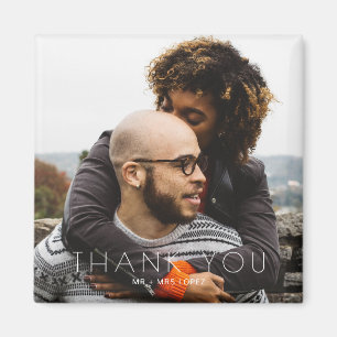 Minimalist Photo Wedding Thank You Magnet