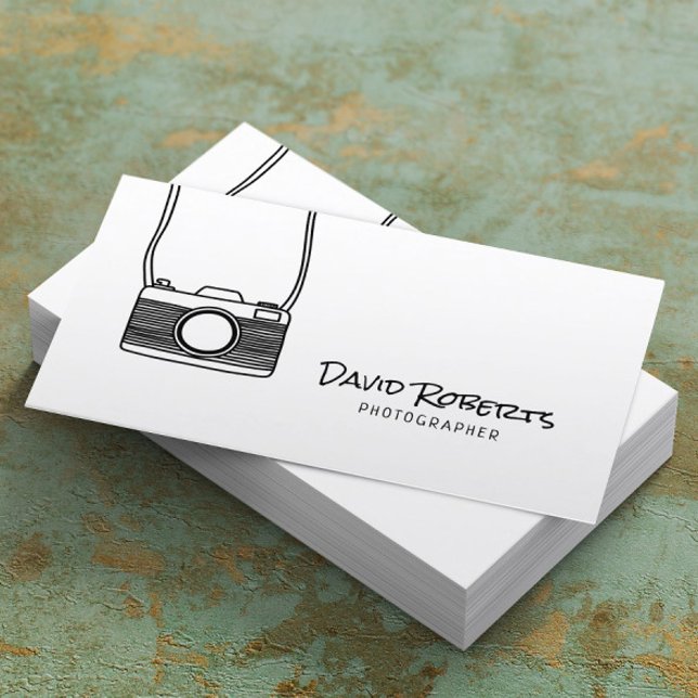 Minimalist Photographer Camera Photography Business Card (Creator Uploaded)