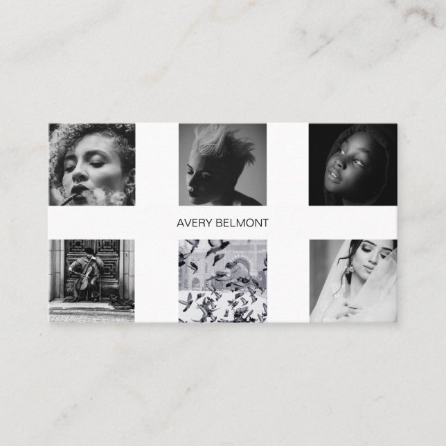 Minimalist Photography collage Personalised Business Card (Front)