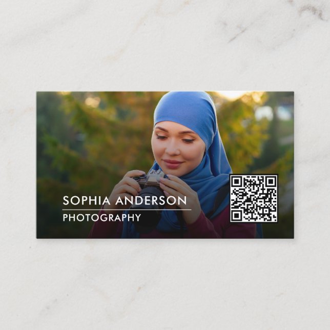 Minimalist Photography Full Photo Simple Business  Business Card (Front)