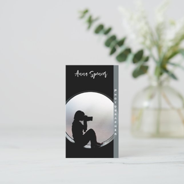 Minimalist Photography Full Photo Simple  Business Business Card (Standing Front)