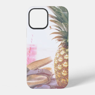 Minimalist photography of pineapple near sandals a iPhone 12 case