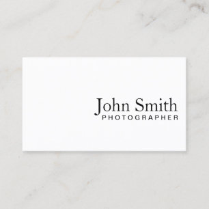 Minimalist Photography Photographer Business Card