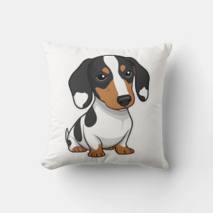 Minimalist Piebald Dachshund Art  Cushion
