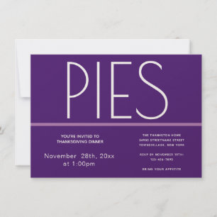Minimalist Pies Thanksgiving Dinner Invitation