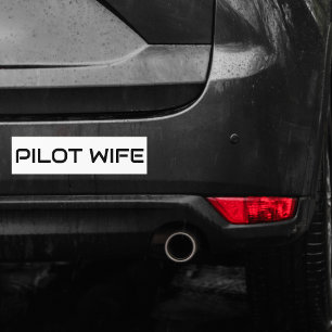 Minimalist PILOT WIFE Typography,Simple Aviation Bumper Sticker