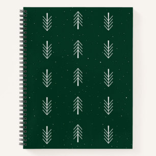 Minimalist Pine Leaf Pattern Spiral Notebook 
