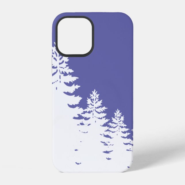 Minimalist pine tree silhouette iPhone case (Back)