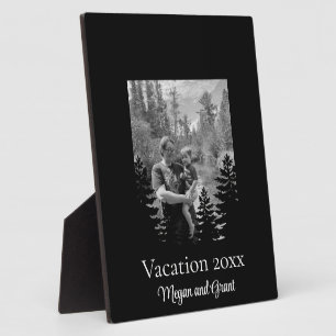 Minimalist pine tree silhouette personalise photo  plaque
