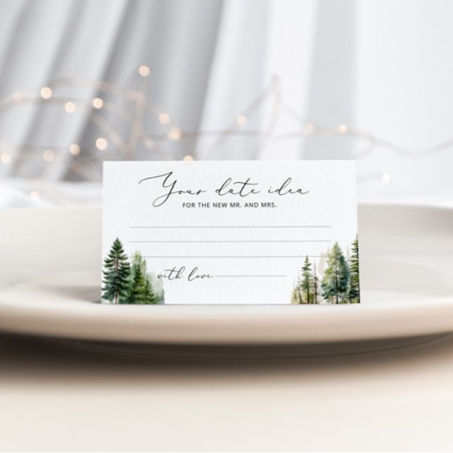 Minimalist pine trees Date night ideas. Date jar Enclosure Card (Creator Uploaded)