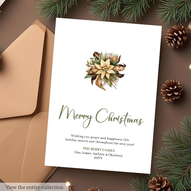 Minimalist Pine Wreath Holiday Christmas Greeting  Card (Minimalist Pine Wreath Holiday Christmas Greeting Card

)
