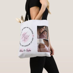 Minimalist Pink 1st Mother's Day Custom Keepsake Tote Bag