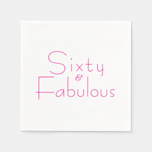 Minimalist Pink 60 & Fabulous 60th Birthday Party Napkin