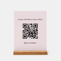 Minimalist Pink Aesthetician QR Code Booking Sign