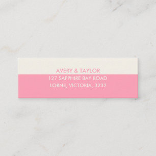 Minimalist Pink and Cream Custom Address Card