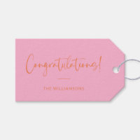 Minimalist Pink and Orange Custom Congratulations