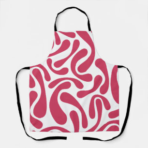 Minimalist pink and white abstract apron