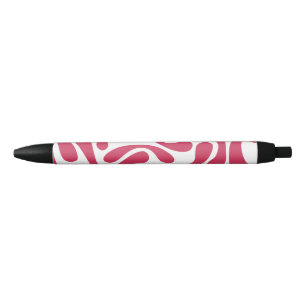 Minimalist pink and white abstract black ink pen