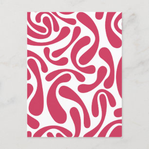 Minimalist pink and white abstract holiday postcard