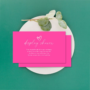 Minimalist pink baby shower display shower enclosure card