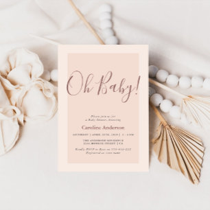 Minimalist Pink Baby Shower Invitation