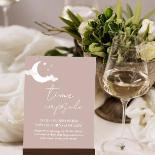 Minimalist pink Baby Shower Time Capsule Sign