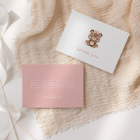 Minimalist Pink Bear Girl Baby Shower