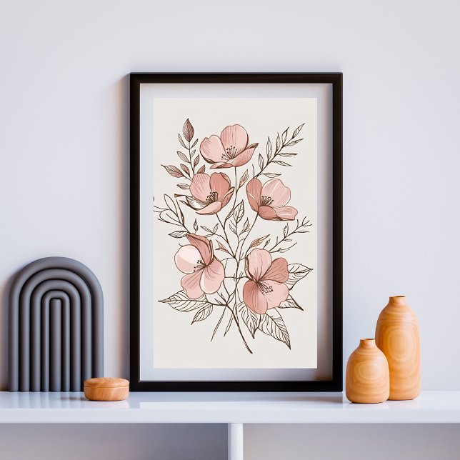 Minimalist Pink Blossom Botanical Art Print 8 (Creator Uploaded)