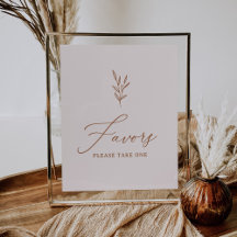 Minimalist Pink Boho Bridal Shower Favours Sign