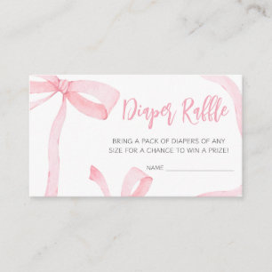 Minimalist Pink Bow Baby Shower Enclosure Card