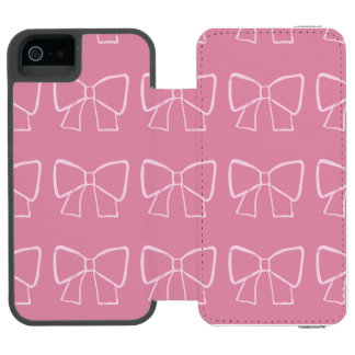 Minimalist Pink Bow Incipio Watson™ iPhone 5 Wallet Case