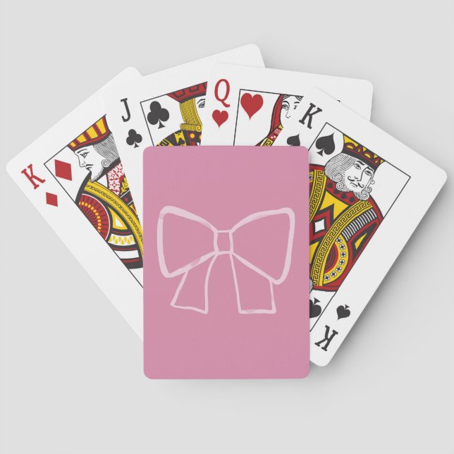 Minimalist Pink Bow Playing Cards (Back)