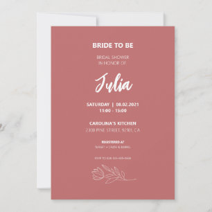 Minimalist Pink Bridal Shower Invitation