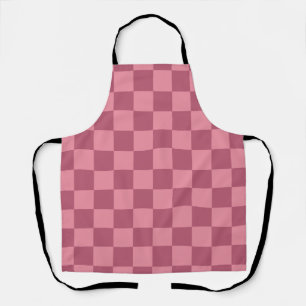 Minimalist Pink Chequerboard Pattern Apron