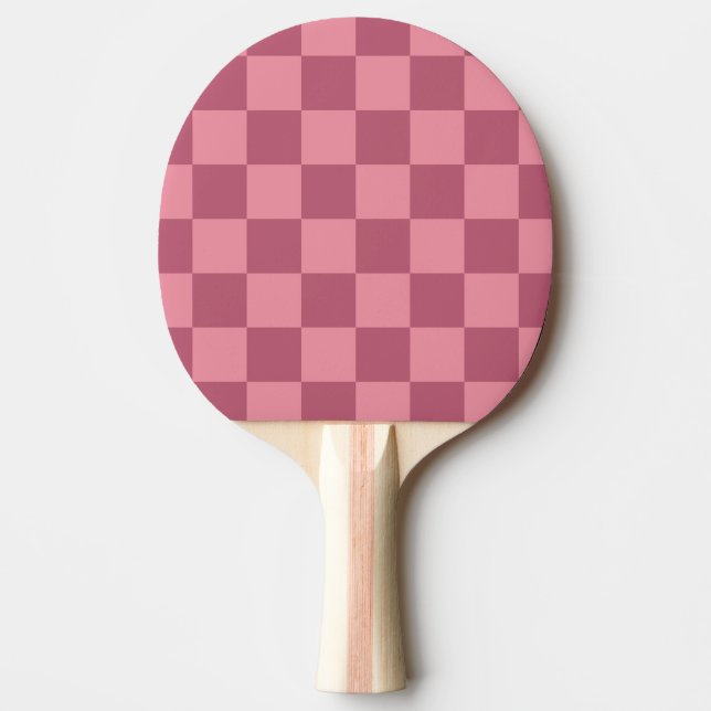Minimalist Pink Chequerboard Pattern Ping Pong Paddle (Front)