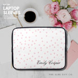 Minimalist Pink Confetti Laptop Sleeve<br><div class="desc">Useful and chic... what more could a girl want? This minimalist laptop sleeve features a blush pink confetti dots pattern and stylish personalisation in the bottom right corner in black script font. Make it exclusively yours buy personalising it with your name. Makes a thoughtful gift for mum, daughter or your...</div>